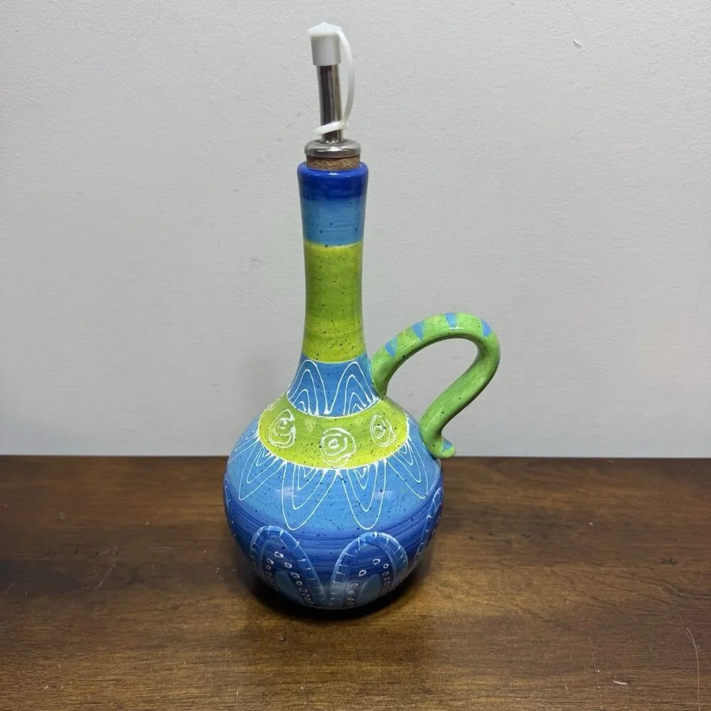 Certified International Olive Oil Cruet Angela Staehling Cork Stopper Vintage 90